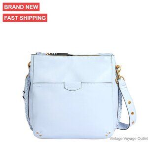 Genuine Leather Triple Entry Crossbody Bag with Adjustable Strap